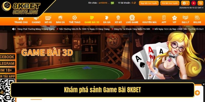 Khám phá sảnh Game Bài 8KBET