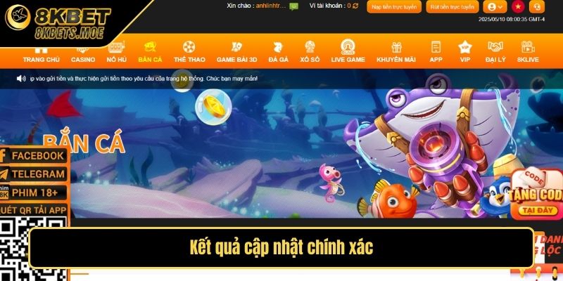 Kết quả cập nhật chính xác